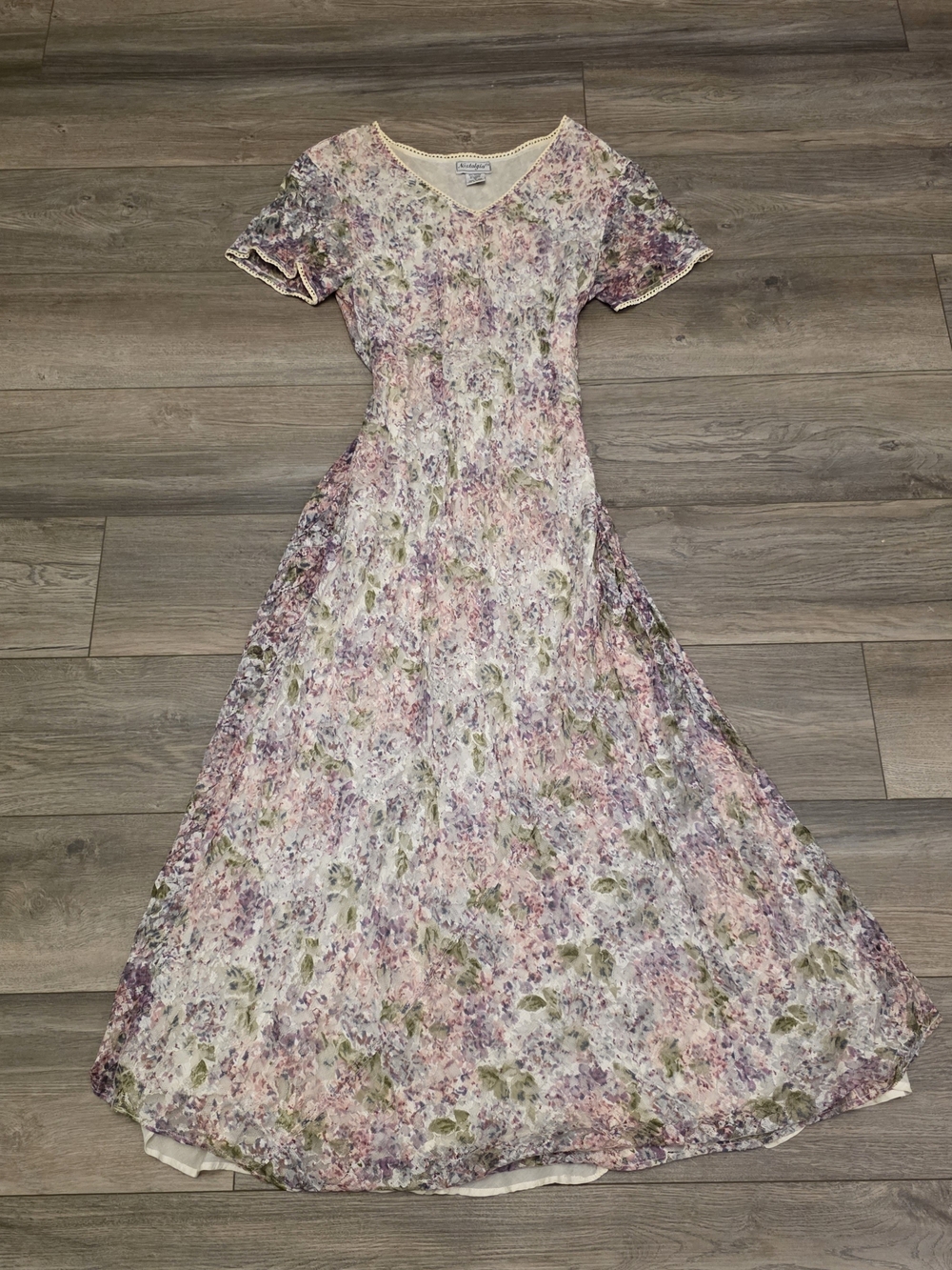 VINTAGE 90s NOSTALGIA FLORAL MAXI DRESS SIZE LARGE